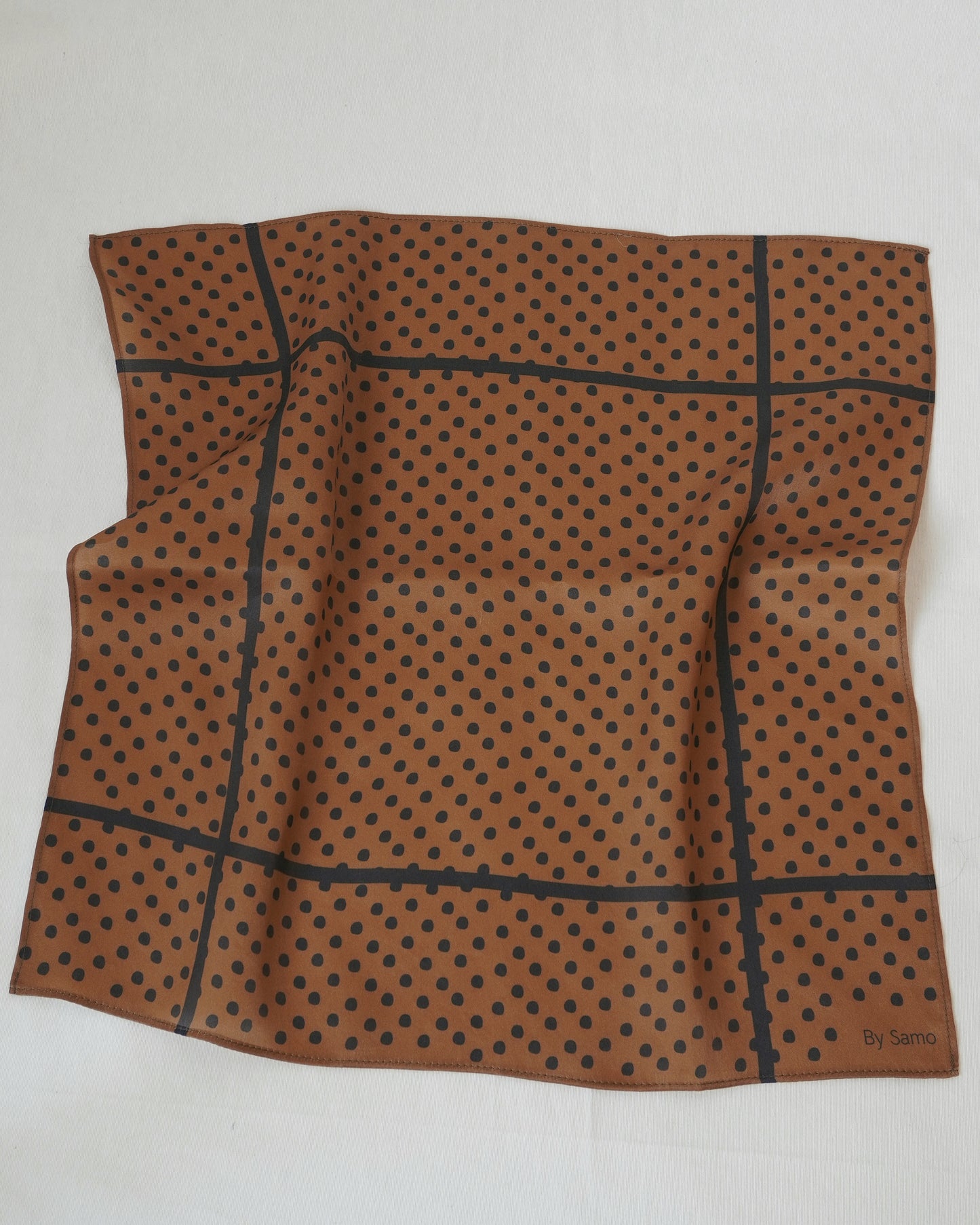 POLKADOT SILK SCARF | BROWN CHOCOLATE