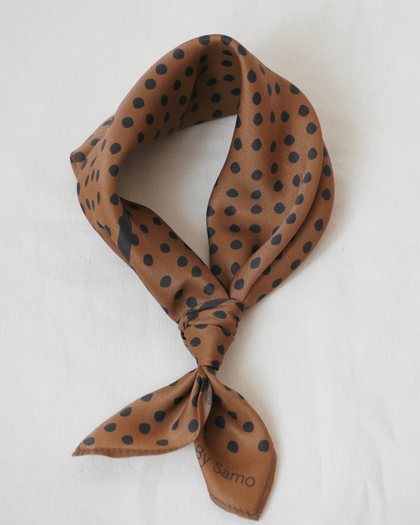 POLKADOT SILK SCARF | BROWN CHOCOLATE