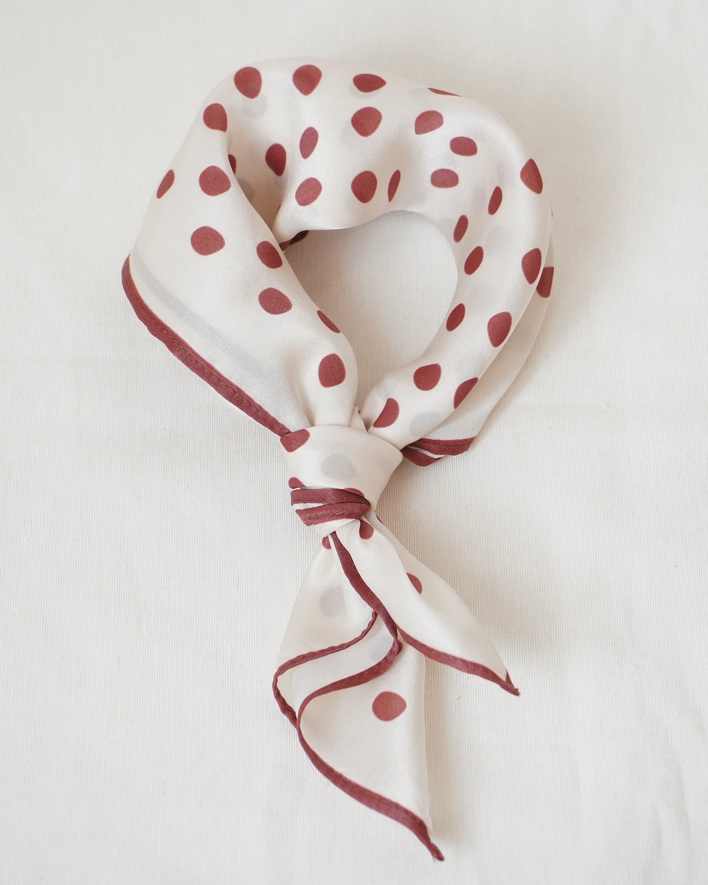 POLKADOT SILK SCARF | BURGUNDY