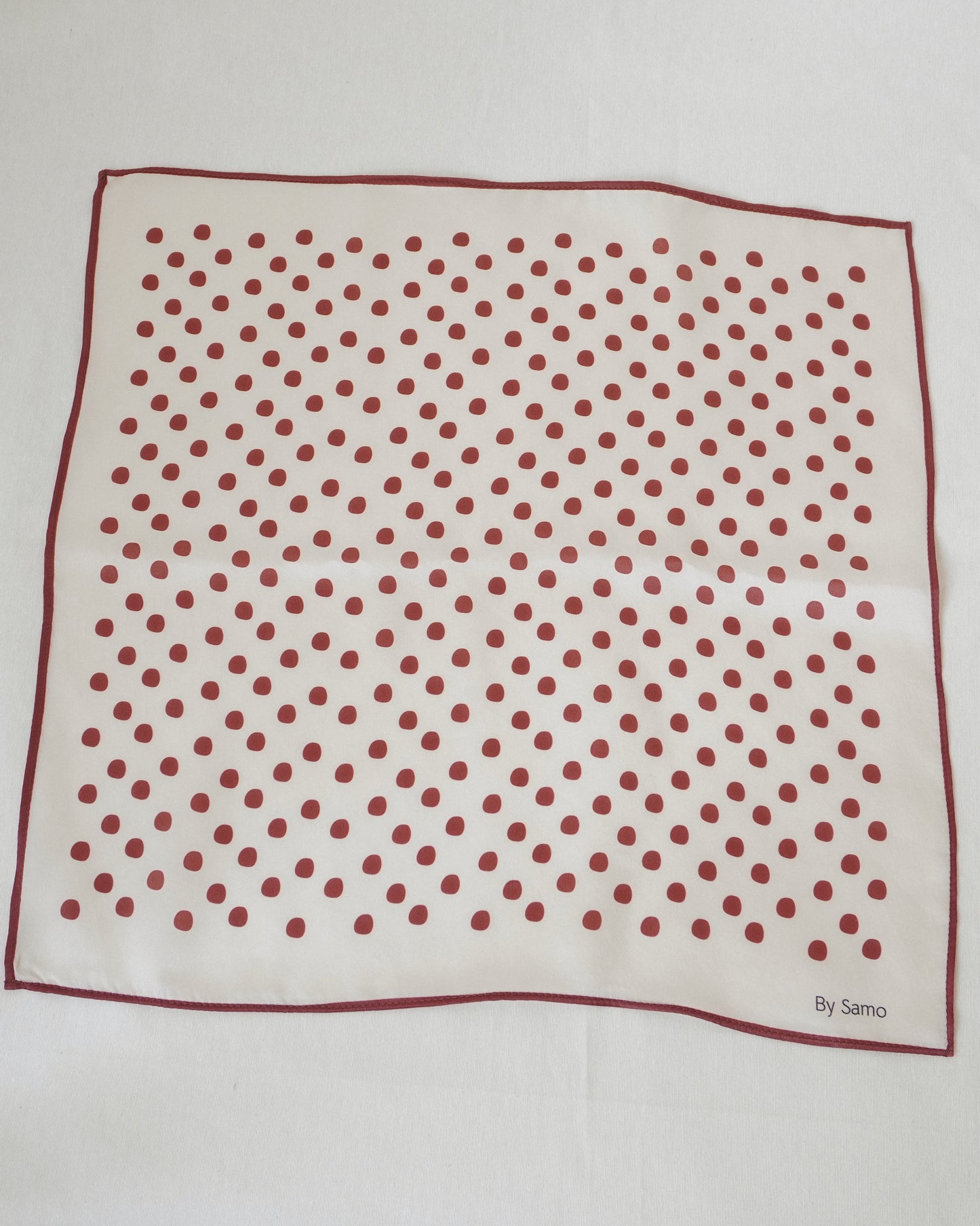 POLKADOT SILK SCARF | BURGUNDY