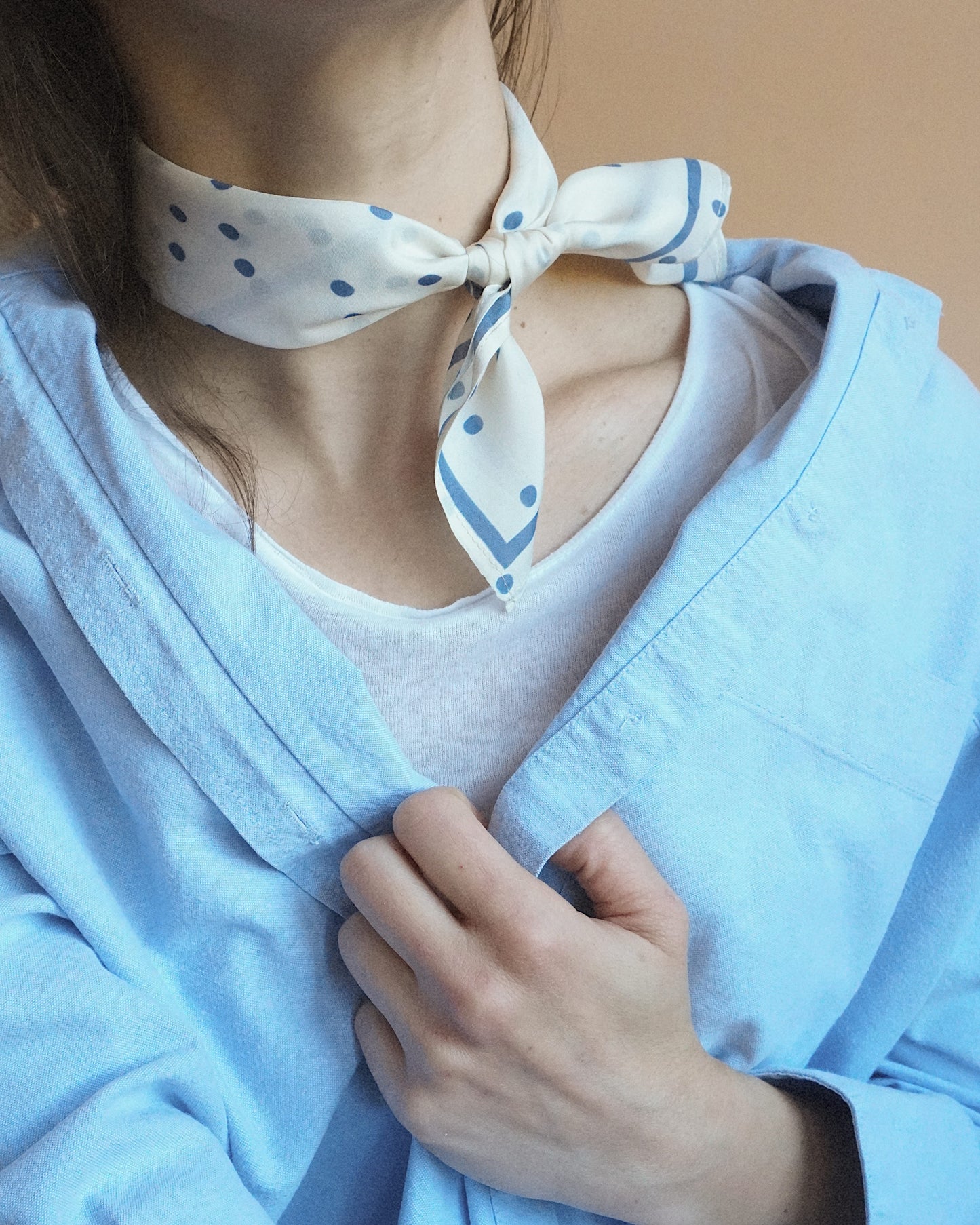 PAÑUELO POLKADOT BLEU